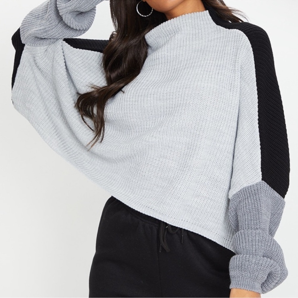 PrettyLittleThing Two-Tone Cowl Neck Sweater